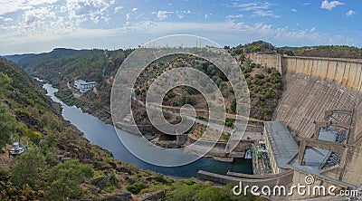 Hydroelectric dam of Castelo de Bode. Portugal Stock Photo