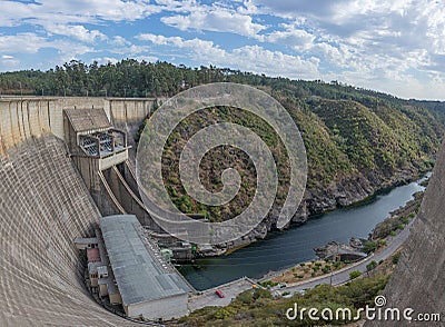 Hydroelectric dam of Castelo de Bode. Portugal Stock Photo