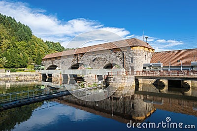 Hydroelectric power plant Rudolf-Fettweis at the river Murg Stock Photo
