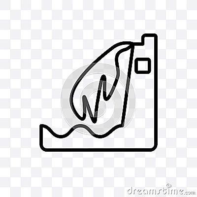 Hydroelectric power station vector linear icon isolated on transparent background, Hydroelectric power station transparency concep Vector Illustration