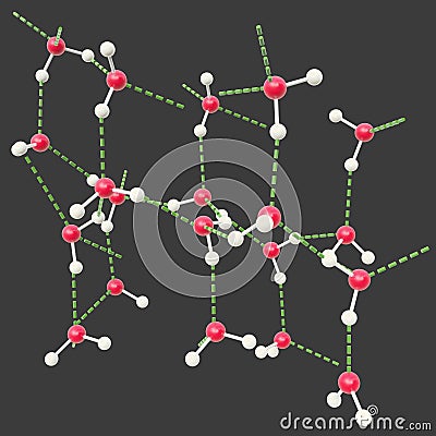 Hydrogen bond water molecules Stock Photo