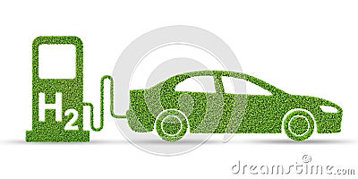 Hydrogen car concept - 3d rendering Stock Photo