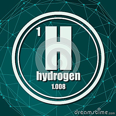 Hydrogen chemical element. Vector Illustration