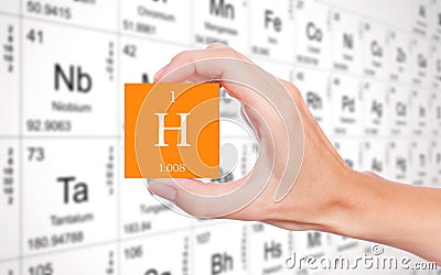 Hydrogen element symbol Stock Photo