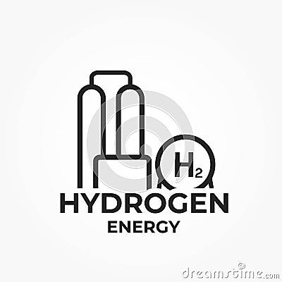 Hydrogen energy line icon. eco friendly industry and alternative energy symbol. isolated vector image Vector Illustration