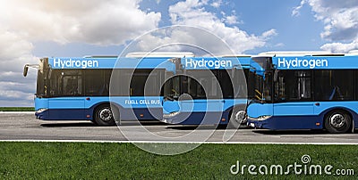 A hydrogen fuel cell buses Stock Photo