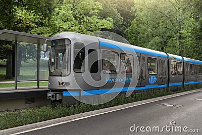 A hydrogen fuel cell train Editorial Stock Photo