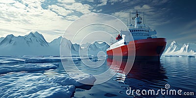 Hydrogen Fuel Powers A Ship Using Clean, Renewable Energy Stored In A Composite Cryotank Stock Photo