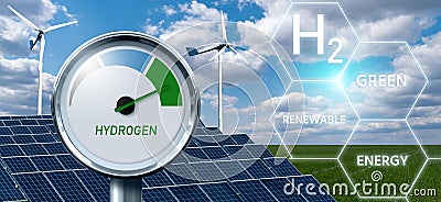 Green hydrogen production concept Stock Photo