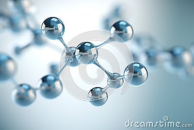 Hydrogen Molecule Model Illuminated on a White Background, Unveiling the Building Blocks of the Universe. created with Generative Stock Photo