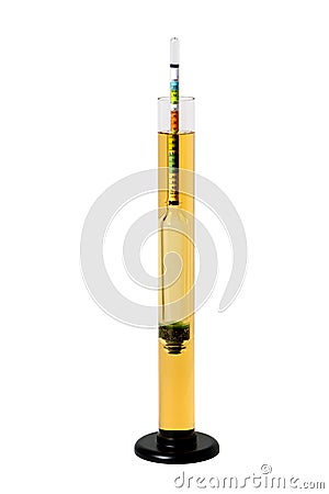 Hydrometer in Homebrew Stock Photo