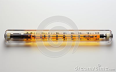 Hydrometer Resting on a White Background -Generative Ai Stock Photo