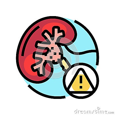 hydronephrosis urology color icon vector illustration Vector Illustration