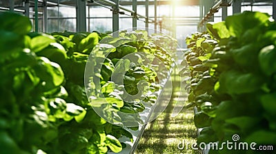 Hydroponics and Vertical farming concept. Versatile crop selection. Flexibility in challenging environments. Copy space. Banner. Stock Photo