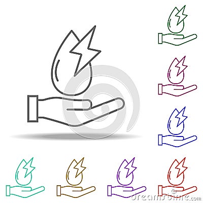 hydropower outline icon. Elements of Ecology in multi color style icons. Simple icon for websites, web design, mobile app, info Stock Photo