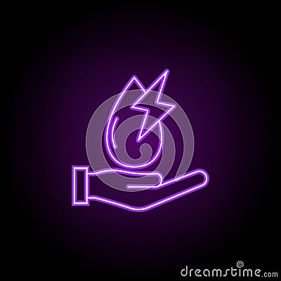 hydropower outline icon. Elements of Ecology in neon style icons. Simple icon for websites, web design, mobile app, info graphics Stock Photo
