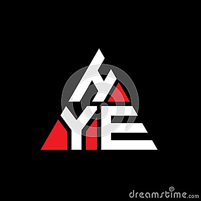 HYE triangle letter logo design with triangle shape. HYE triangle logo design monogram. HYE triangle vector logo template with red Vector Illustration