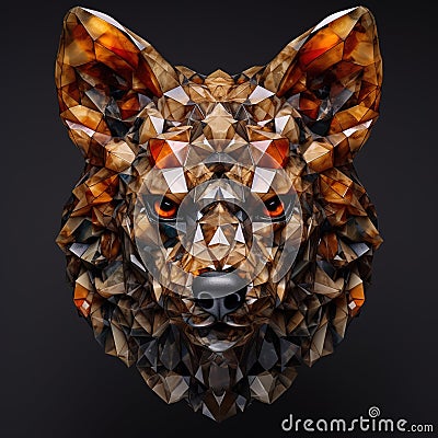 A hyenas head made of beautiful gemstones. Wildlife Animals. Decorations. Illustration, Generative AI Stock Photo