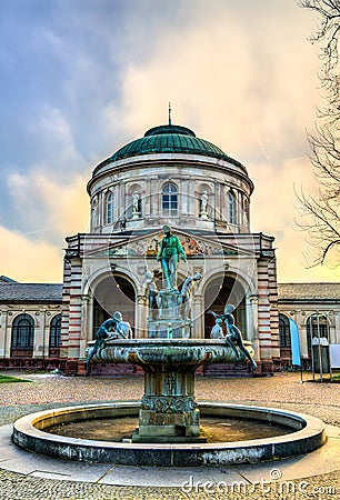 Hygieia Fountain at Therme Vierordtbad Baths in Karlsruhe, Germany Stock Photo