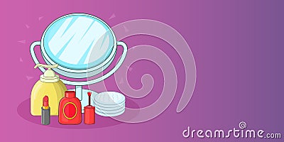 Hygiene banner horizontal, cartoon style Vector Illustration