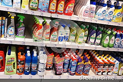 Hygiene Cleaners in a Store Editorial Stock Photo