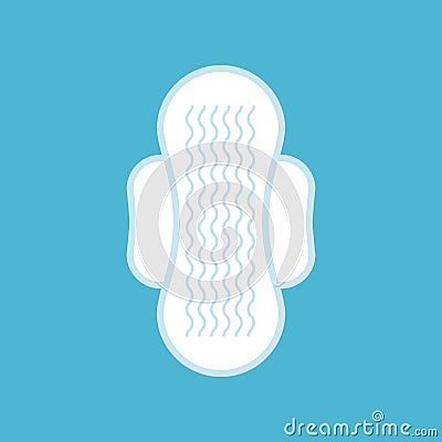 Hygiene feminine pad isolated towel female napkin. Femenine pad vector icon Vector Illustration