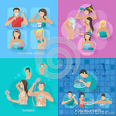 Hygiene Flat Set Vector Illustration