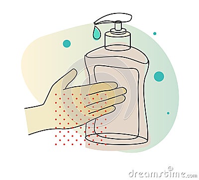 Hygiene - Handwash with Liquid Soap - Stock Icon Stock Photo