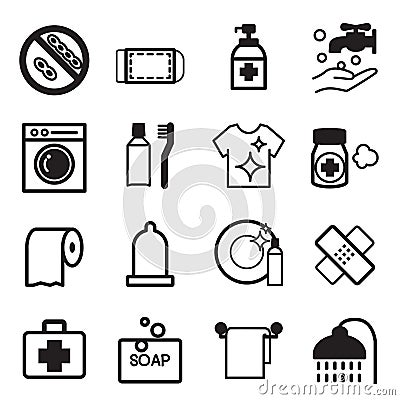 Hygiene icons set Vector Illustration