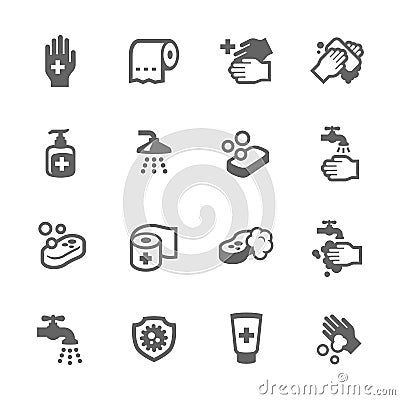 Hygiene Icons Stock Photo