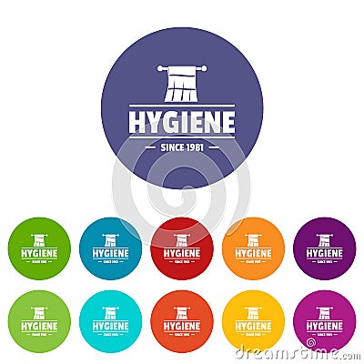 Hygiene morning icons set vector color Vector Illustration