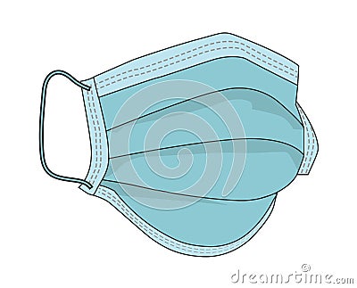 Hygienic mask or surgical earloop face mask in Vector Vector Illustration