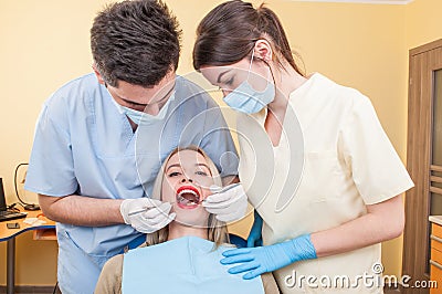 Hygienist working Stock Photo