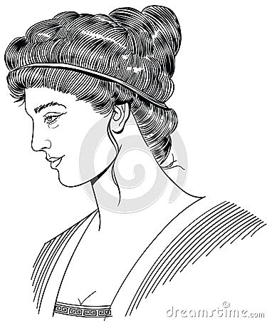 Hypatia, Ancient greek philosopher, vector Vector Illustration