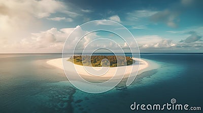 Hyper-realistic Atoll Beach Shot Stock Photo