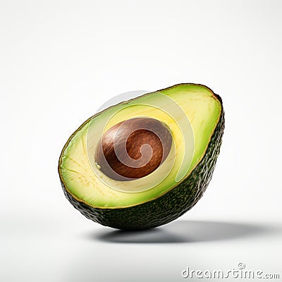 Hyper-realistic Avocado Portrait In High-key Lighting Stock Photo