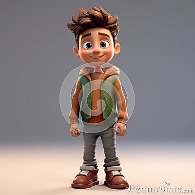 Hyper-realistic Cg Cartoon Boy 3d Model - Matthew Stock Photo