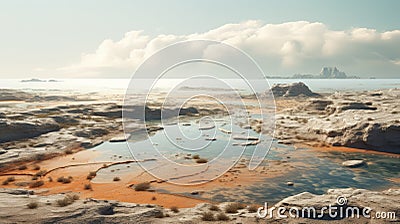 Hyper-realistic Ecosystem Shot: Abstract Waterscape In Unreal Engine 5 Stock Photo