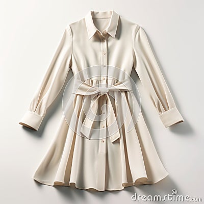 Hyper Realistic Hd Cream Dress Isolated Shirt Stock Photo