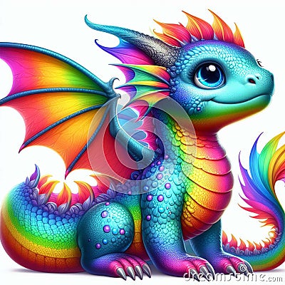 Hyper-Realistic Illustrations. Beautiful dragon. Stock Photo