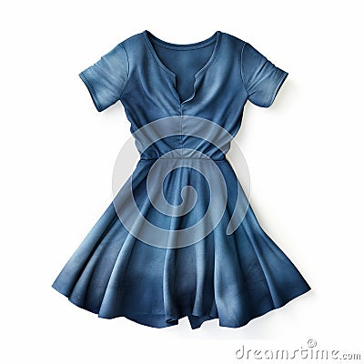 Hyper Realistic Indigo Dress: Raw And Unpolished Americana Style Stock Photo