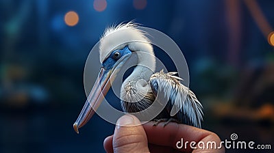 Hyper-realistic Pelican Illustration With Dreamy Lighting Cartoon Illustration