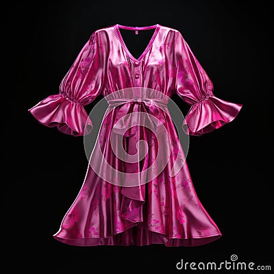 Hyper Realistic Pink Dress: A Stunning Digital Airbrushing Masterpiece Stock Photo