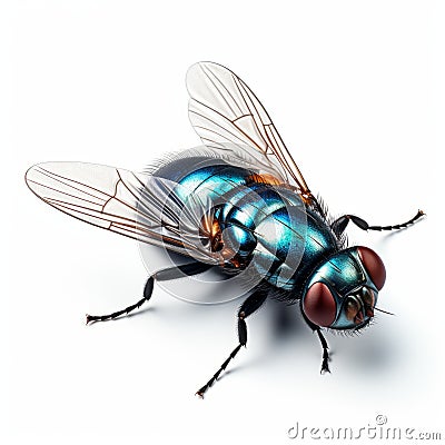 Hyper-realistic Sci-fi Fly On Transparent Background - 3d Realism Stock Photo