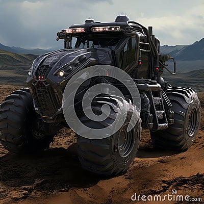 Hyper-realistic Sci-fi Tractor: Evil Empire Star Wars Concept Art Stock Photo