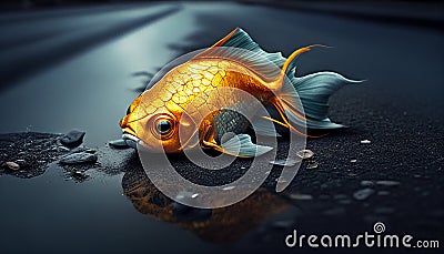 hyper realistic surrealistic of goldfish Stock Photo