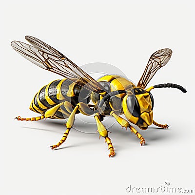 Hyper-realistic Wasp Illustration With Precisionism Influence Cartoon Illustration