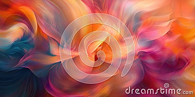 Hyperconnected Data Grid: Abstract Network with Glowing Lines and Nodes in Warm and Cool Colors Stock Photo