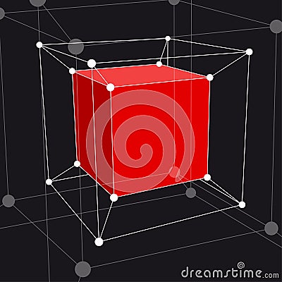 Hypercube 3D object. Vector Illustration Vector Illustration