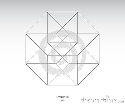 Hypercube vector icon Vector Illustration